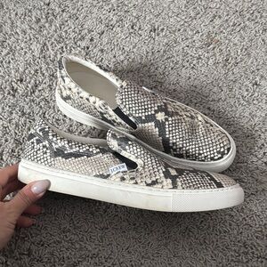 J. Crew Factory Road Trip snakeskin-embossed slip-on sneakers